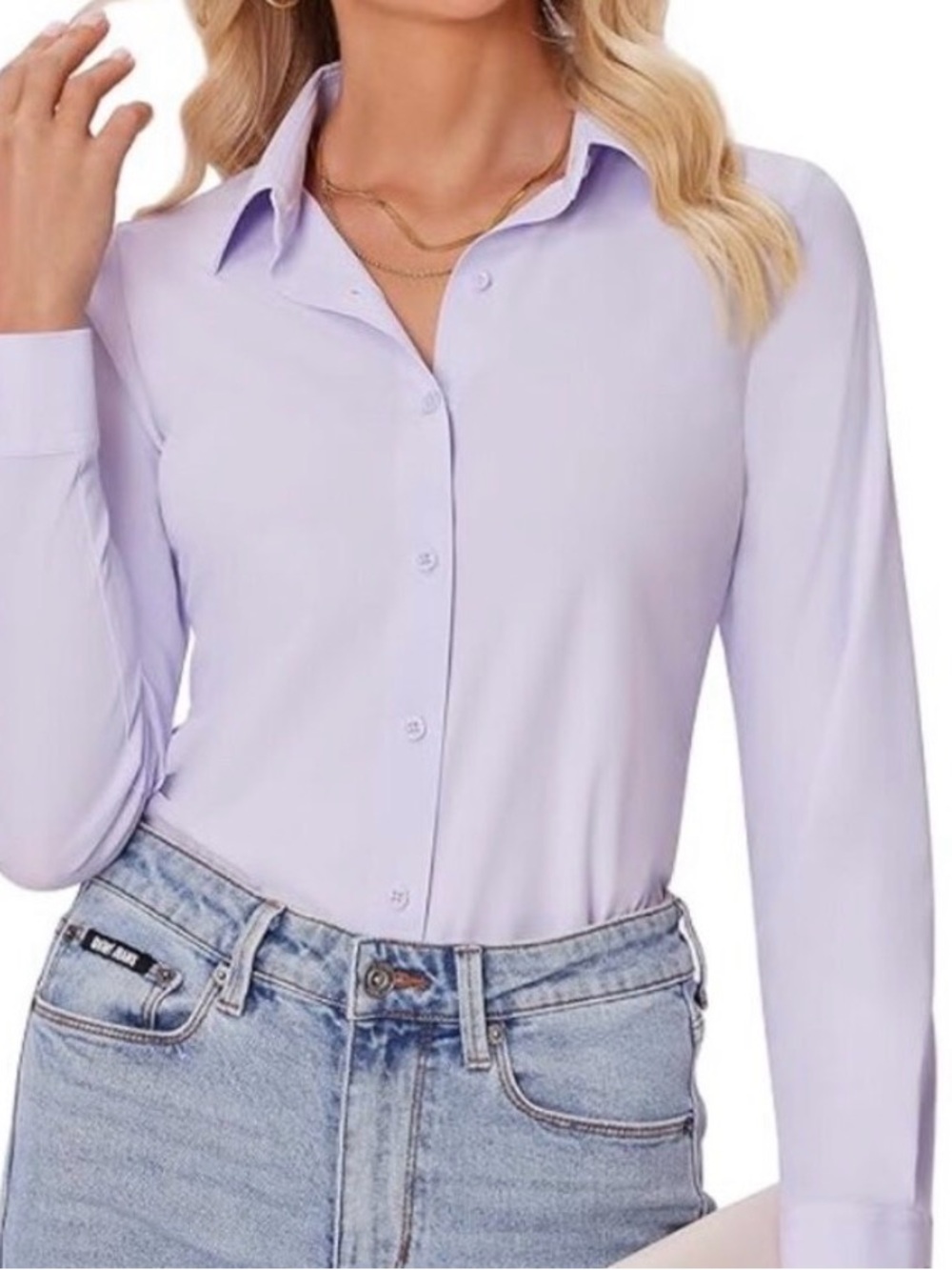 H&M Light Lavender Button-Down Shirt